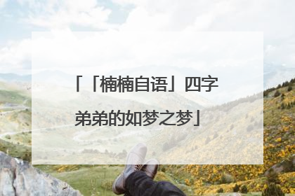 「楠楠自语」四字弟弟的如梦之梦