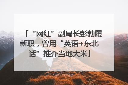 “网红”副局长彭勃履新职，曾用“英语+东北话”推介当地大米