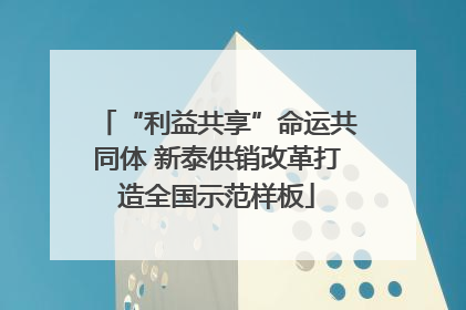 “利益共享”命运共同体 新泰供销改革打造全国示范样板