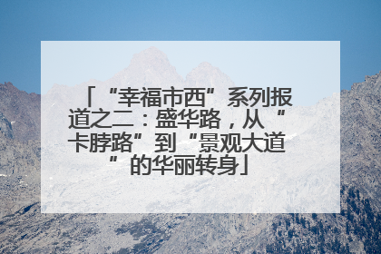 “幸福市西”系列报道之二：盛华路，从“卡脖路”到“景观大道”的华丽转身