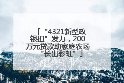 “4321新型政银担”发力，200万元贷款助家庭农场“长出彩虹”