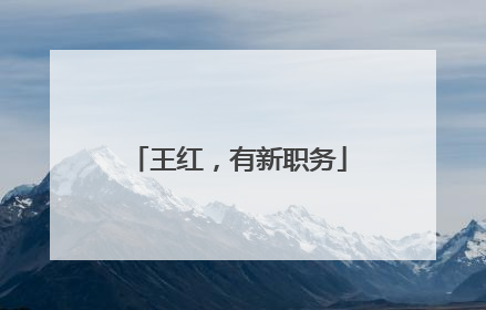 王红，有新职务