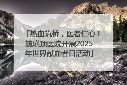 热血筑桥，医者仁心！毓璜顶医院开展2025年世界献血者日活动