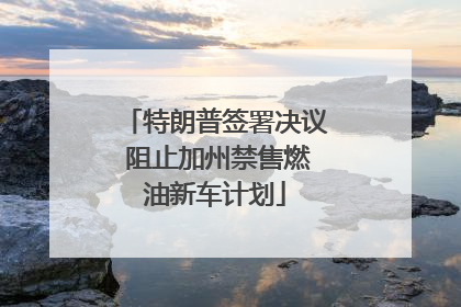 特朗普签署决议 阻止加州禁售燃油新车计划