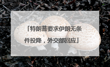 特朗普要求伊朗无条件投降，外交部回应