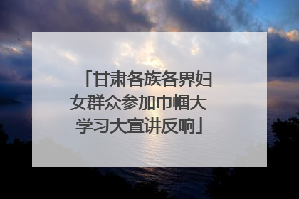 甘肃各族各界妇女群众参加巾帼大学习大宣讲反响