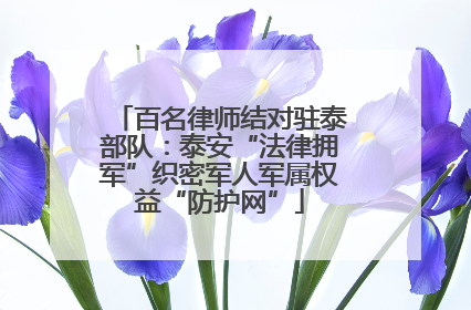 百名律师结对驻泰部队：泰安“法律拥军”织密军人军属权益“防护网”