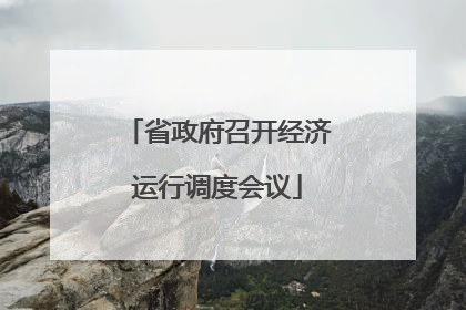 省政府召开经济运行调度会议