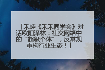 禾蛙《禾禾同学会》对话欧阳泽林：社交网络中的“超级个体”，反常规重构行业生态！