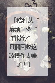 秸秆从“麻烦”变“香饽饽” 打捆回收这波操作太赚了！