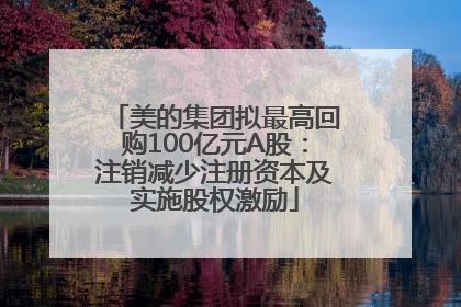 美的集团拟最高回购100亿元A股：注销减少注册资本及实施股权激励