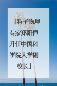 粒子物理专家郑阳恒升任中国科学院大学副校长