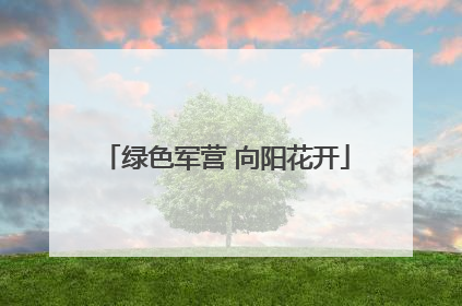 绿色军营 向阳花开
