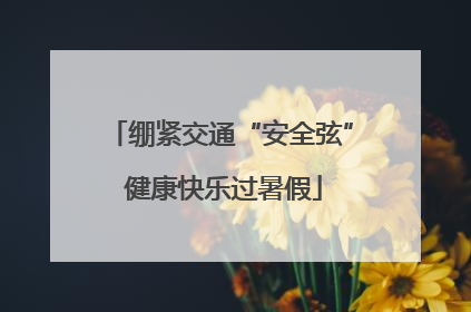 绷紧交通“安全弦” 健康快乐过暑假