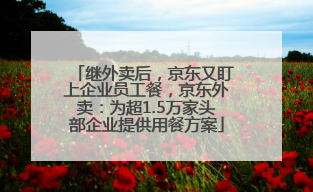 继外卖后，京东又盯上企业员工餐，京东外卖：为超1.5万家头部企业提供用餐方案