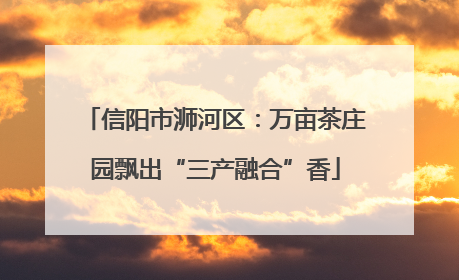 信阳市浉河区：万亩茶庄园飘出“三产融合”香