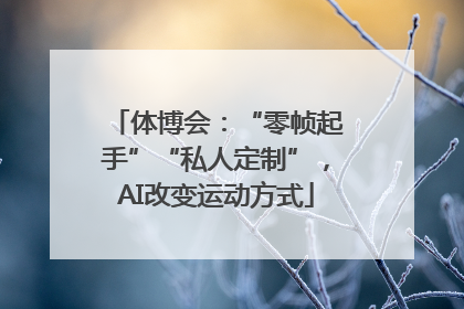 体博会：“零帧起手”“私人定制”，AI改变运动方式