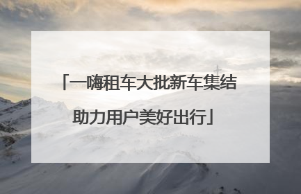 一嗨租车大批新车集结 助力用户美好出行