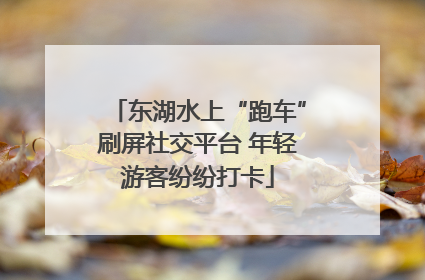 东湖水上“跑车”刷屏社交平台 年轻游客纷纷打卡