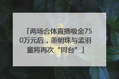 两场合体直播吸金750万元后，董明珠与孟羽童将再次“同台”