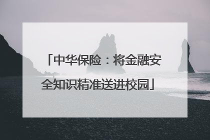 中华保险：将金融安全知识精准送进校园