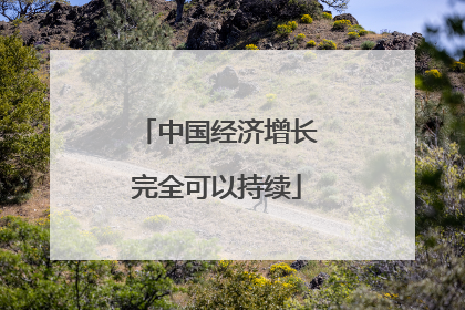 中国经济增长完全可以持续