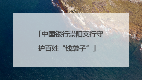 中国银行崇阳支行守护百姓“钱袋子”