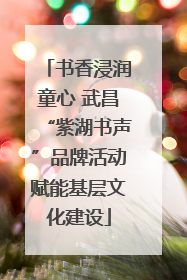 书香浸润童心 武昌“紫湖书声”品牌活动赋能基层文化建设