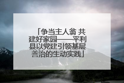 争当主人翁 共建好家园——平利县以党建引领基层善治的生动实践