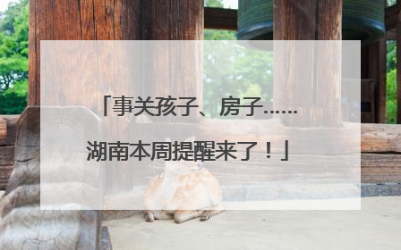 事关孩子、房子……湖南本周提醒来了！