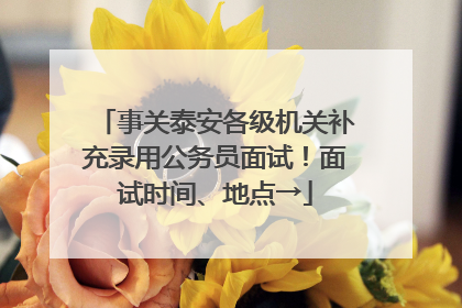 事关泰安各级机关补充录用公务员面试！面试时间、地点→