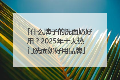 什么牌子的洗面奶好用？2025年十大热门洗面奶好用品牌