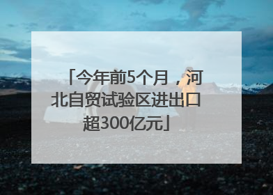 今年前5个月，河北自贸试验区进出口超300亿元