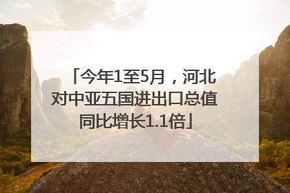 今年1至5月，河北对中亚五国进出口总值同比增长1.1倍