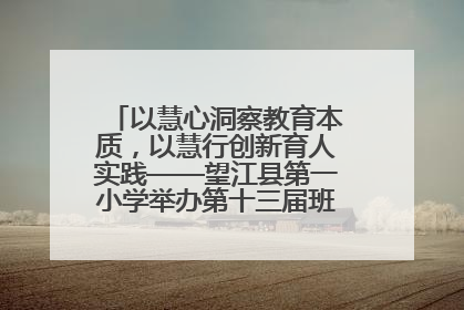以慧心洞察教育本质，以慧行创新育人实践——望江县第一小学举办第十三届班主任论坛