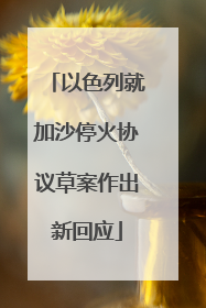 以色列就加沙停火协议草案作出新回应