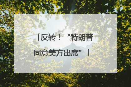 反转！“特朗普同意美方出席”