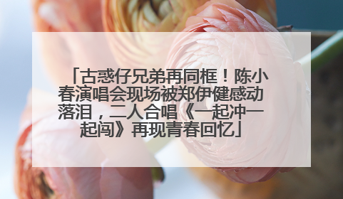 古惑仔兄弟再同框！陈小春演唱会现场被郑伊健感动落泪，二人合唱《一起冲一起闯》再现青春回忆