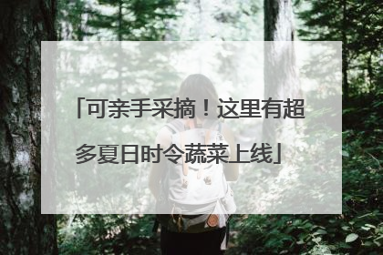 可亲手采摘！这里有超多夏日时令蔬菜上线
