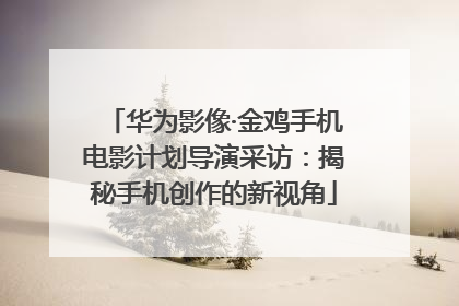 华为影像·金鸡手机电影计划导演采访：揭秘手机创作的新视角