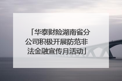 华泰财险湖南省分公司积极开展防范非法金融宣传月活动