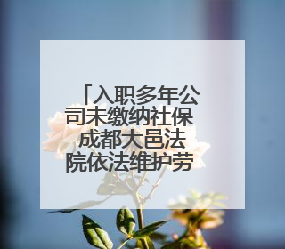 入职多年公司未缴纳社保 成都大邑法院依法维护劳动者权益这样判