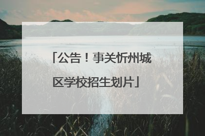 公告！事关忻州城区学校招生划片