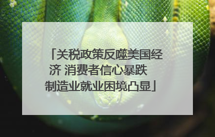 关税政策反噬美国经济 消费者信心暴跌 制造业就业困境凸显
