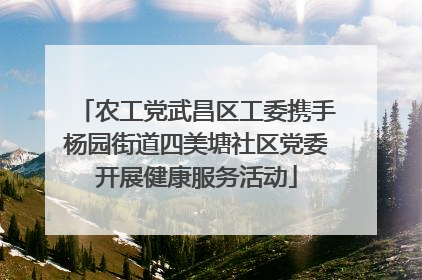 农工党武昌区工委携手杨园街道四美塘社区党委开展健康服务活动