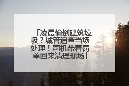 凌晨偷倒建筑垃圾？城管追查当场处理！司机带着罚单回来清理现场
