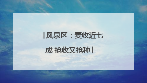 凤泉区：麦收近七成 抢收又抢种