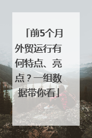 前5个月外贸运行有何特点、亮点？一组数据带你看