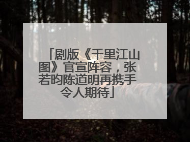 剧版《千里江山图》官宣阵容，张若昀陈道明再携手令人期待