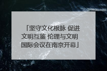 坚守文化根脉 促进文明互鉴 伦理与文明国际会议在南京开幕